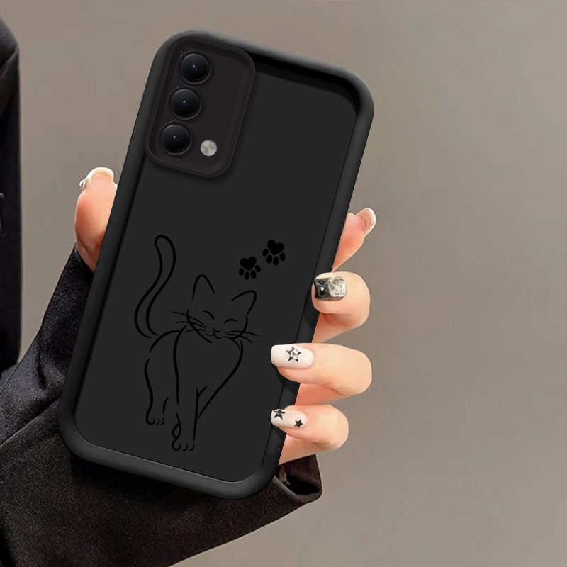 Cute Cat Line Black Phone Case - Oppo A78 review and price