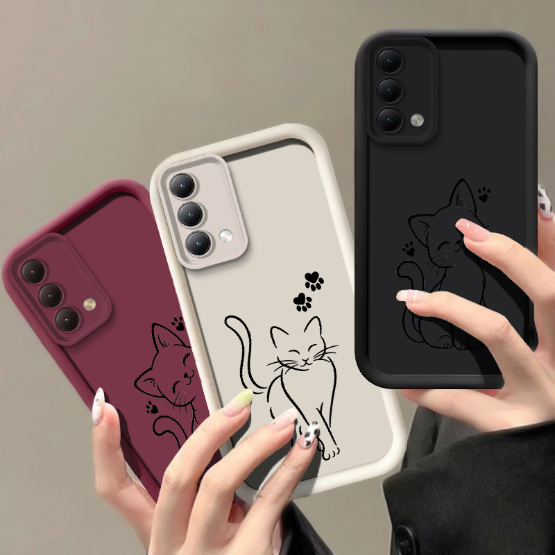 Cute Cat Line Black Phone Case - Oppo A78 review and price