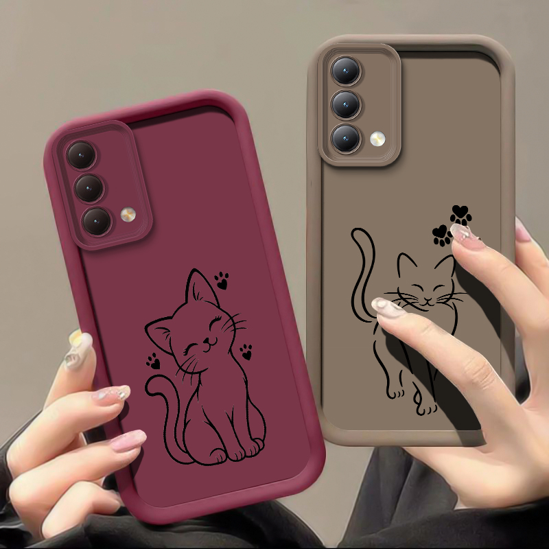 Cute Cat Line Black Phone Case - Oppo A78 review and price